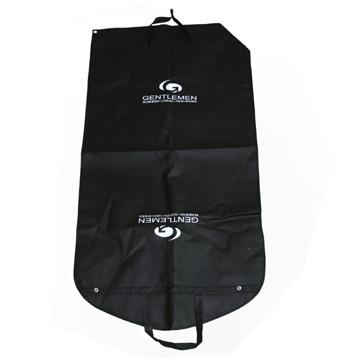 Customized Mens Black Non Woven Suit Cover Carrier Bags for Travelling
