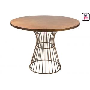 Commercial Metal Table Bases For Wood Tops , Round Dining Table Metal Base