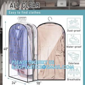 Clear Plastic Garment Bags Hanging Clothes Bags Dress Bag For Gowns Long With Zipper For Closet