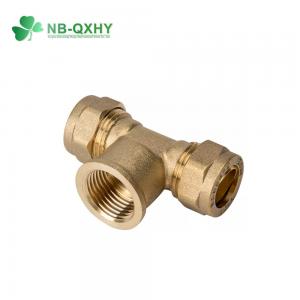 China GB Standard 3/8 Brass Copper Compression Fittings Plumbing Tee for Water System supplier