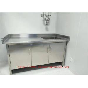 3000 L or 4500 mm L White Stainless Steel Work Bench Stainless Steel Lab Furniture