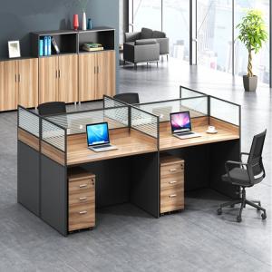 China Fashion Wooden Cubicles Office Furniture Partitions / 4 Person Workstation Desk supplier