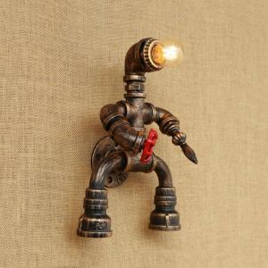 Steam punk wall lamp creative restaurant hall corridor stair iron robot wall light （WH-VR-43）