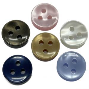 Customized Color Plastic Shirt Buttons Imitation Pearl Effect 3 Hole 18L