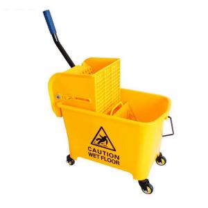 Yellow Janitorial Side Press 5.3 Gallon Mop Wringer Trolley
