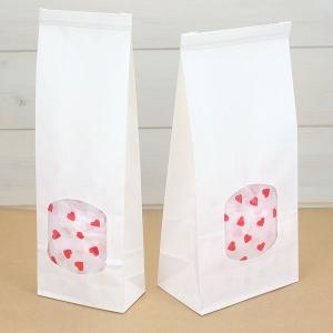China White Square Bottom Customized Paper Bags With Plum Window And Zipper supplier