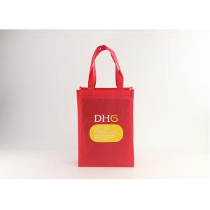Red Color 80 Gsm Non Woven Tote Bag , Recyclable Large Reusable Shopping Bags