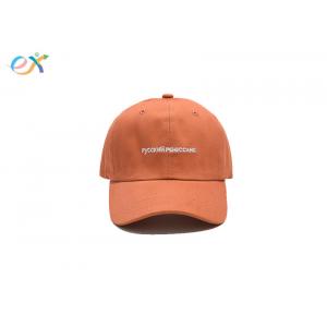 Sport Orange Baseball Cap OEM Design Curved Visor With Embroidered Logo