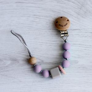 China Beech Wooden Chewable BPA Free Silicone Teething Beads Pacifier Chain supplier