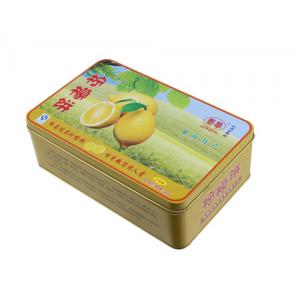 China Lemon Cake Tin Box ,CYMK Printed Metal Container Food Graded 0.23mm supplier