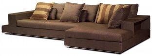 OEM Double Luxury Brown Fabric Modern Sofa Sleepers Sets with Chaise