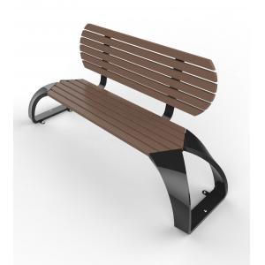 OEM Wood Patio Bench , Outdoor Wood Bench With Back HDPE Slats Material