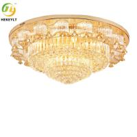 China Classic Luxury Gold Modern Led Crystal Ceiling Lamp E14 Bulb Base on sale