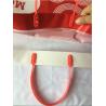 HPPE Rigid Handle Custom Plastic Shopping Bags Red Color New Year Printed