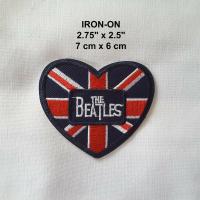 China The Beatles Badge Heart Embroidery Iron-on Music Emblem Patch UK Flag Applique on sale