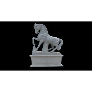 China Life size outdoor garden marble horse statue,stone horse sculptures for park supplier