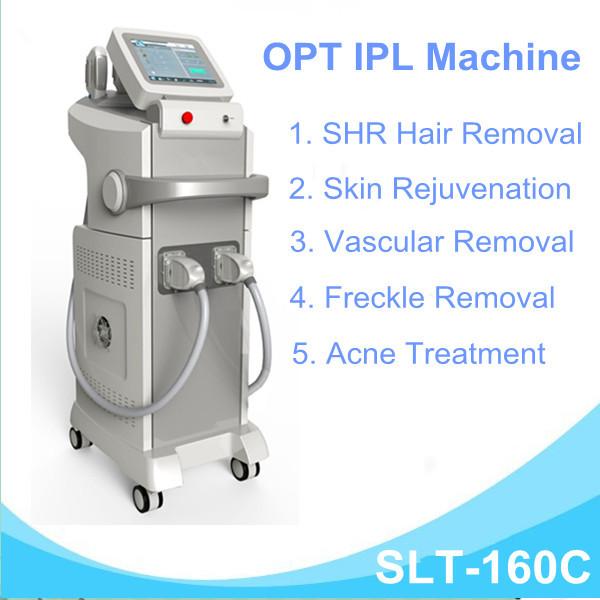 Vertical OPT SHR IPL Hair Removal Machine With Double Handles