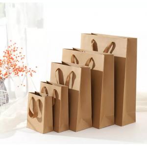 Customized Kraft Paper Handbag / Shopping Bag Recycled Compostable