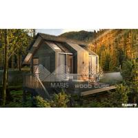 China Light Steel Structure Prefabricated Log Cabin , Anti Seismic Prefab Log Houses on sale