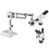 Double Arm Boom Stand Stereo Zoom Microscope With 235MM Long Travel Range