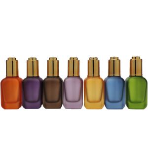 China Tecla de vidro geada do óleo essencial do olho do soro da garrafa 50ml do conta-gotas do quadrado supplier