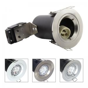 China Die Cast Aluminium GU10 Fixed Fire Rated Downlight - Satin Nickel Color supplier