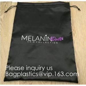 Large Black Satin Dust bag,Rose Gold Satin Drawstring Bag For Jewelry,Black Satin Drawstring Bag With Gold Printing