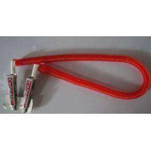 China Hot selling for dental promotion using red color plastic coiled lanyard w/metal logo clip supplier