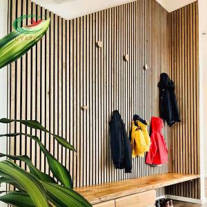 Mildewproof Fluted Wooden Acoustic Panels Wall Stable Multiscene