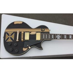 BLACK ESP style solid body guitar,gold hardware,single cutaway Tuneomatic/stoptail bridge 2xHBsFree shipping direct from