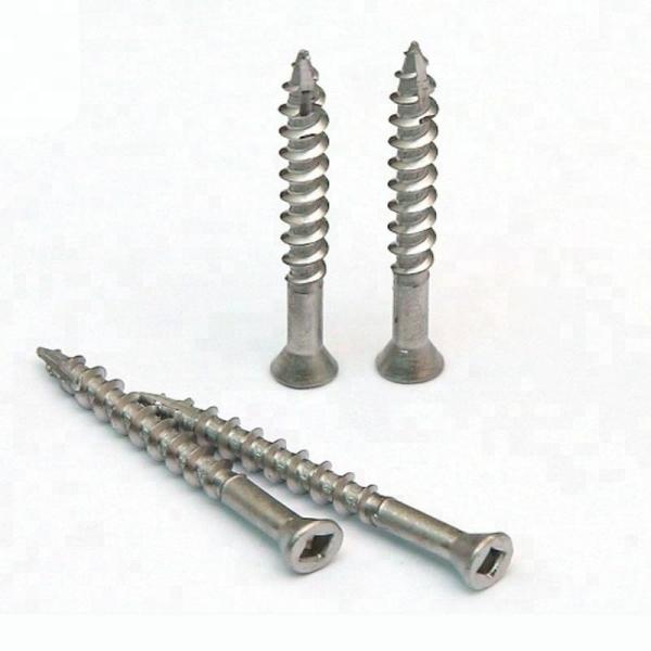 Stainless Steel Square Drive Flat Head Wood Screws Stainless Steel 17 Auger
