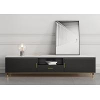 China Solid Wood TV Unit Coffee Table Set Stainless Steel Bottom Frame on sale