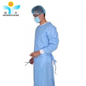 SMS Fabric Disposable Surgical Gown Heat Sealing Reinforced Sterile