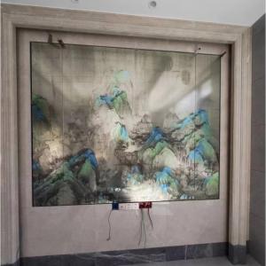 Decoração de parede vidro gravado com ácido temperado impressão UV arte espelhada