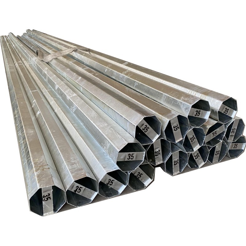Hot Dip Galvanized Q355 Electrical Power Pole for 10-220KV Transmission Lines with 3.0mm-4.0mm Wall Thickness