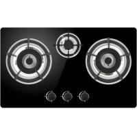 China Knob Control Gas Cooker Hob , Black Built In Gas Hob With High Security on sale