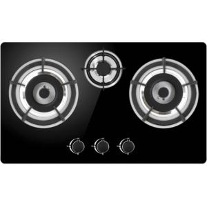 Knob Control Gas Cooker Hob , Black Built In Gas Hob With High Security