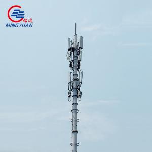 Galvanized Microwave Communication Monopole Tower 30m 45m Q355b Mobile Signal Booster GSM RRU