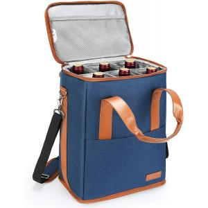 Xl Insulated Cooler Bag Pouch For Groceries Wine 6 Bottles 8.6X7.1X12.5"