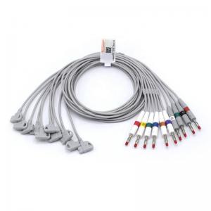 10 Leads Reusable EKG Wires , Multifunctional EKG ECG Cable Compatible PH