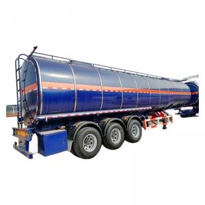 Stainless Steel Fuel Oil Tank Semi Tanker Trailer 3 Axles 24V Electrical System