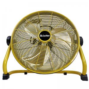 KCoolVent K12DF Industrial Floor Fans DC Recharge Portable 12inch Yellow / Black