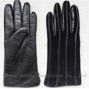 China Plain Type Daily Life Usage Ladies Suede Leather Gloves supplier