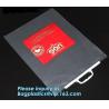 customized printing and size rigid snap handle bag/rigid handle plastic bag