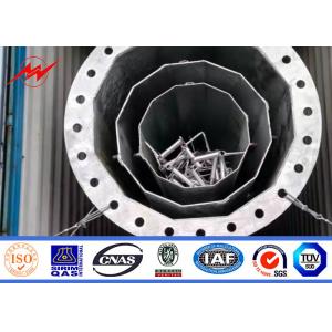 China 69KV 48m Round Galvanised Steel Posts For Transmission Power Line supplier