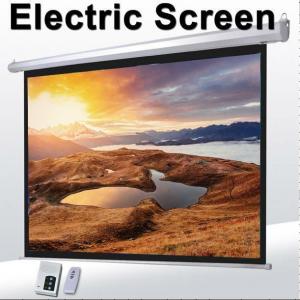 China 1:1 60Motorized Projector Screen With Remote Control,Matte White Fabric Screen For Movie Theater supplier