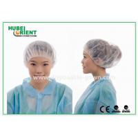 China 12gsm Disposable Nonwoven Bouffant Cap 21 Inch in White Red on sale