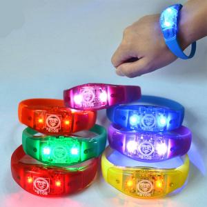 China Environmental concert light bracelet 21*2cm silicone + ABS logo customized supplier