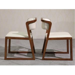 Multi Purpose Use Modern Wood Dining Chairs With Leather Seats And Back