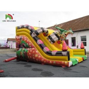 China Commercial PVC Tarpaulin Dinosaur Inflatable Dry Slide Digital Printing For Kids supplier